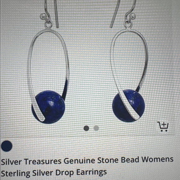 🎉 Sterling Silver & Blue Lapis Earrings 🎉 - Picture 2 of 2